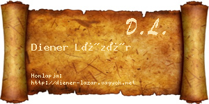 Diener Lázár névjegykártya
